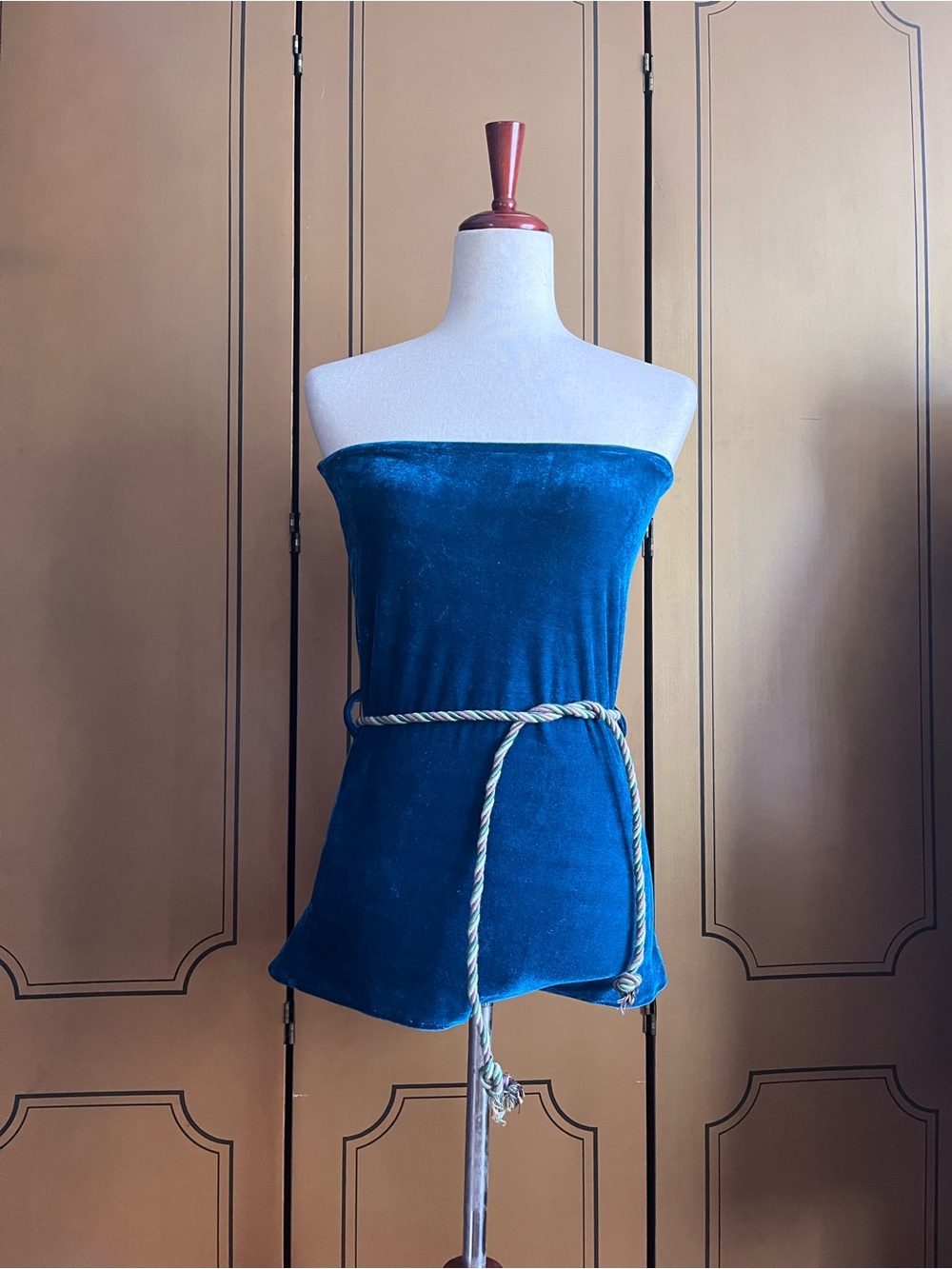 Teal blue velvet bathing suit